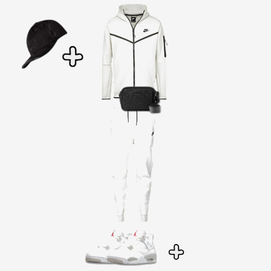 Outfit Tech Fleece Blanc + Casquette Offerte — Nike
