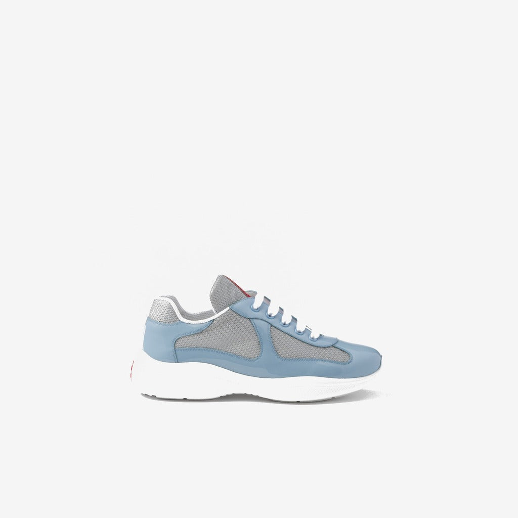 Baskets Prada America’s Cup en tissu Bike bleu ciel