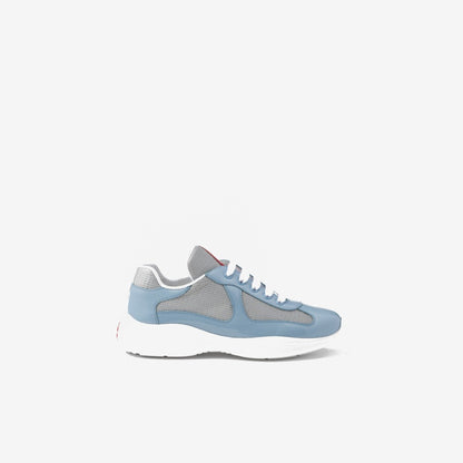 Baskets Prada America’s Cup en tissu Bike bleu ciel