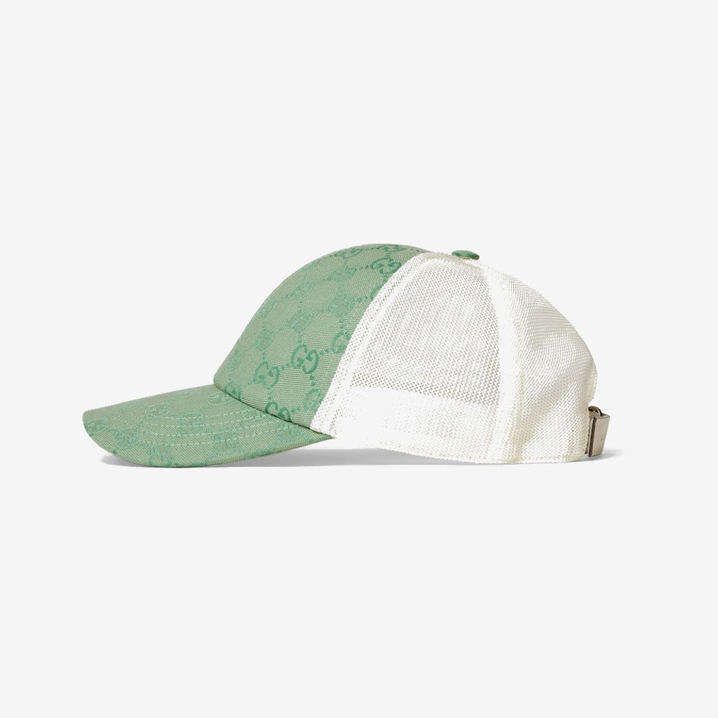 CASQUETTE EN TOILE ORIGINAL GG VERT BLANC