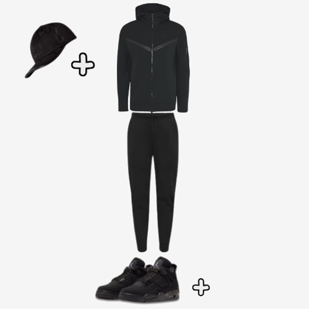 Outfit Tech Fleece Black + Casquette Offerte — photo 2