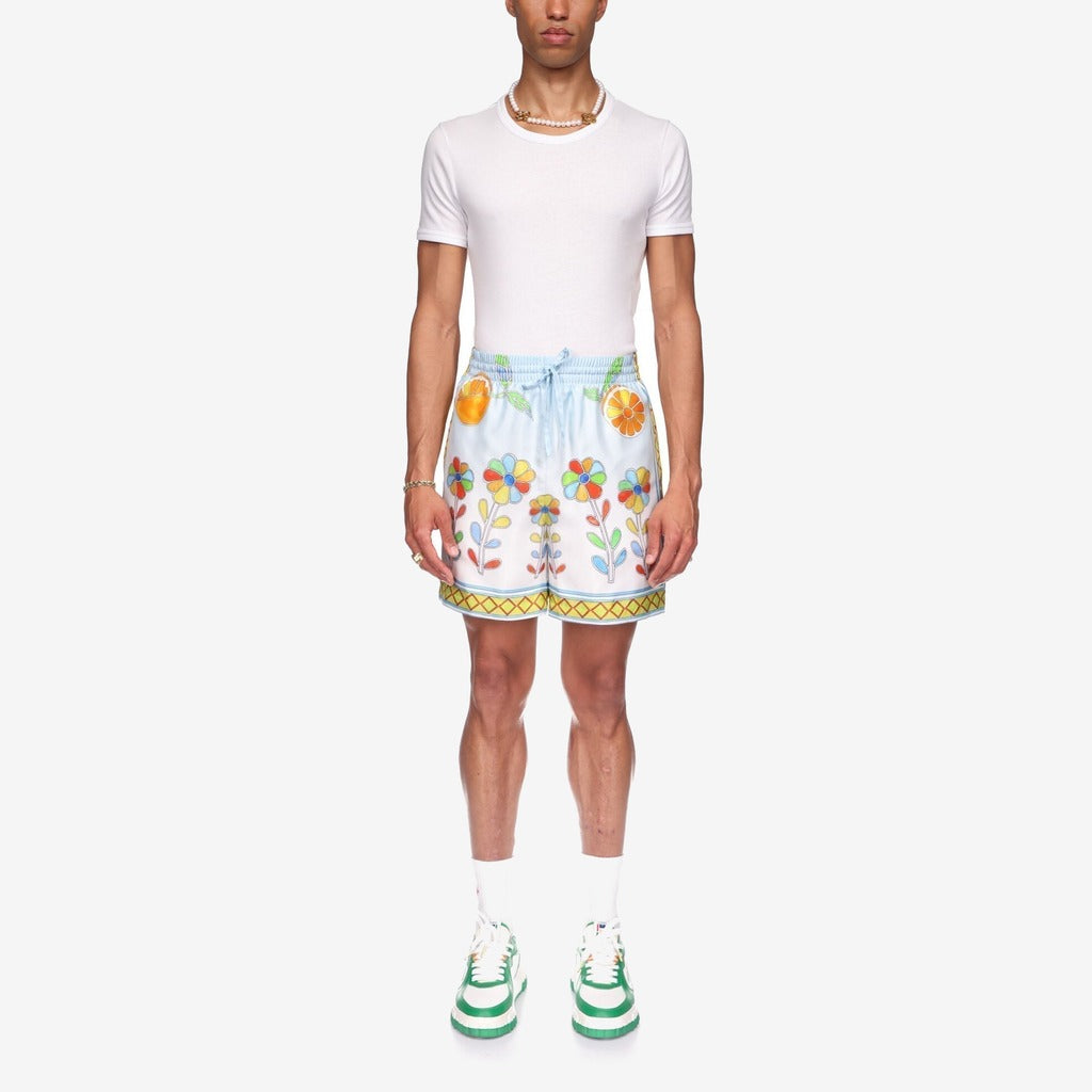 Yoruba Flowers Silk Shorts