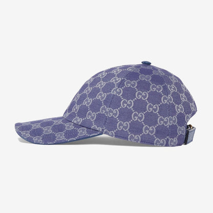 CASQUETTE EN TOILE GG Bleu gris