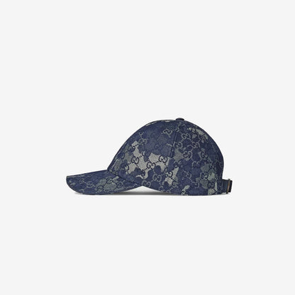 Casquette en denim GG avec détail bande Web
