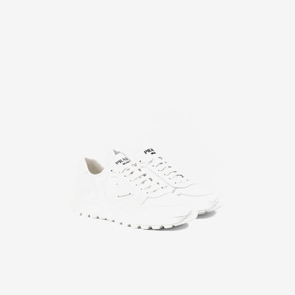 Basket Prada Blanc en cuir brossé