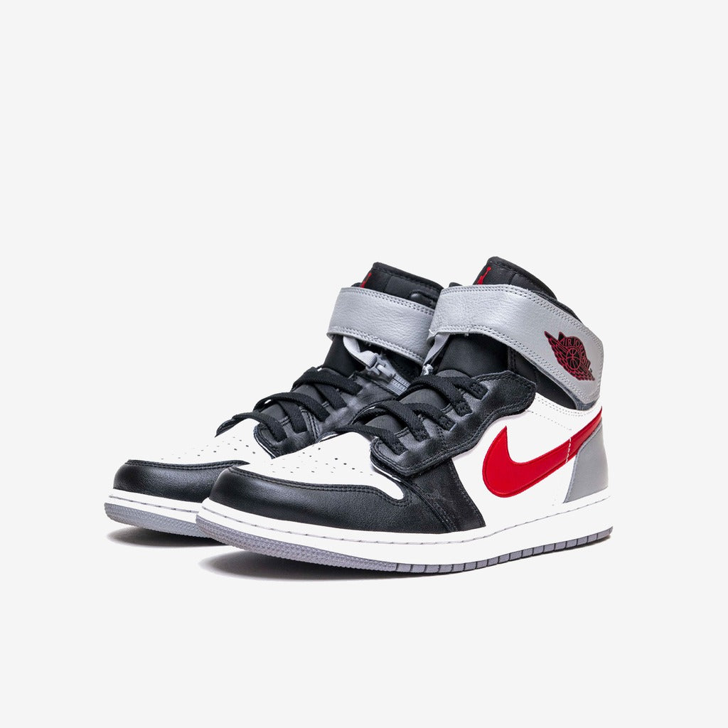 Jordan 1 High FlyEase Black Particle Grey Gym Red