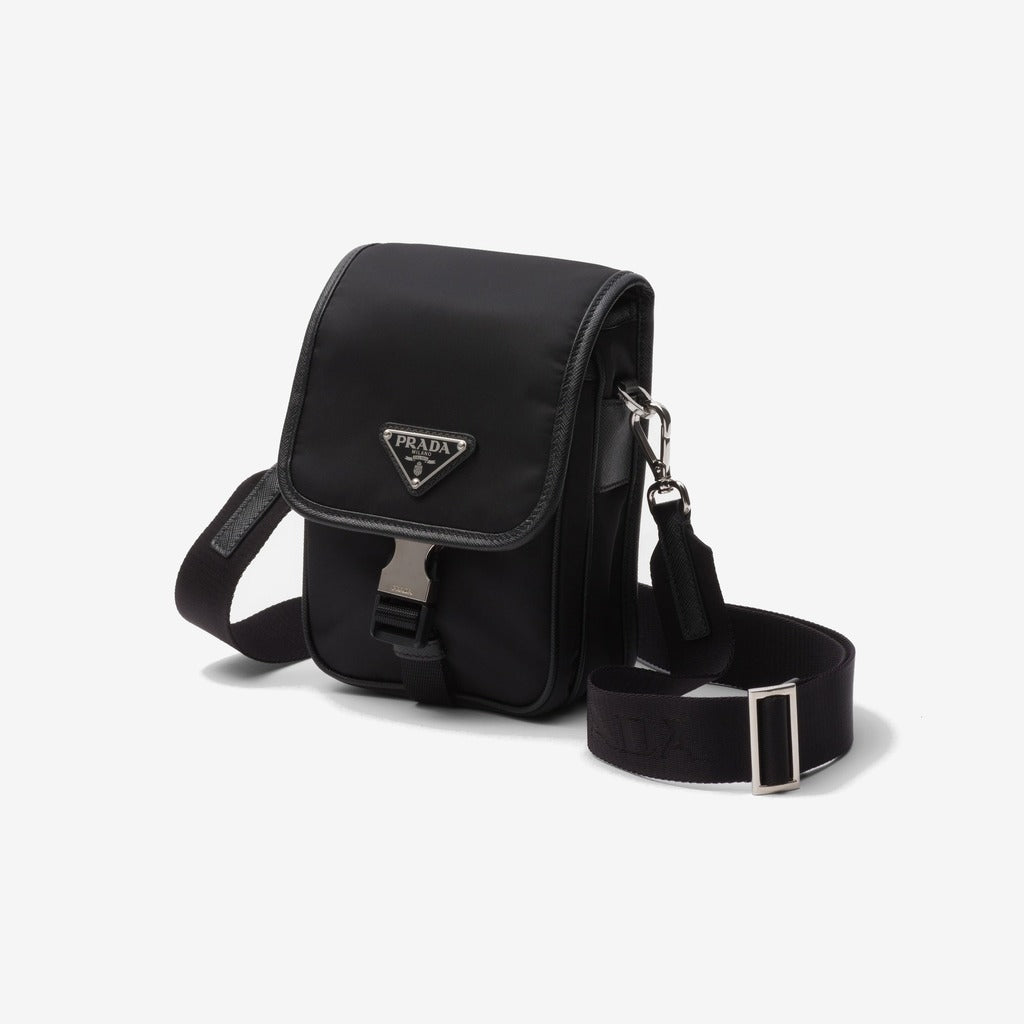 Sac porté épaule en Re-Nylon et cuir Saffiano - #6
