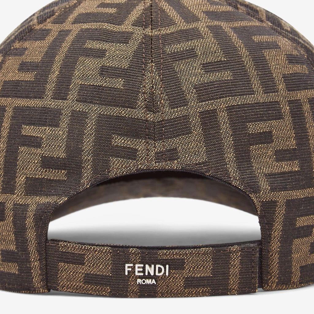 Casquette de baseball en tissu jacquard FF brun
