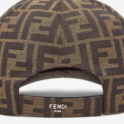 Casquette de baseball en tissu jacquard FF brun