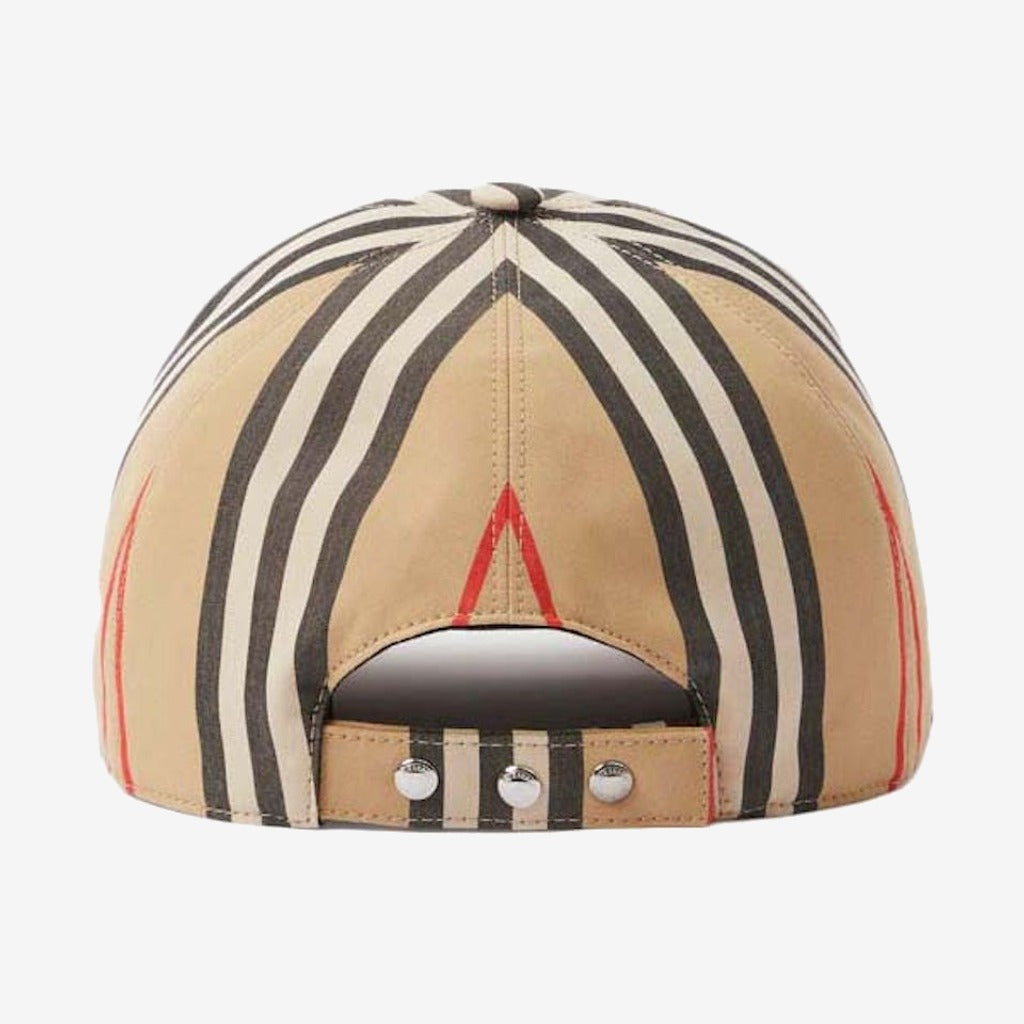 Casquette de baseball coton carreaux traditionnels monogramme beige