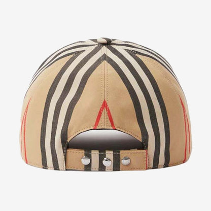 Casquette de baseball coton carreaux traditionnels monogramme beige