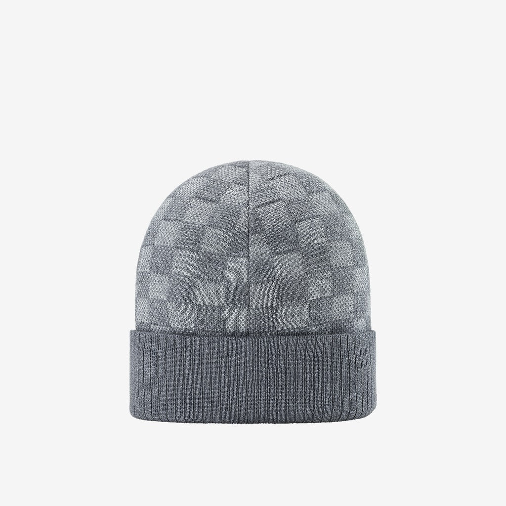 Bonnet et Écharpe Néo Petit Damier Gris