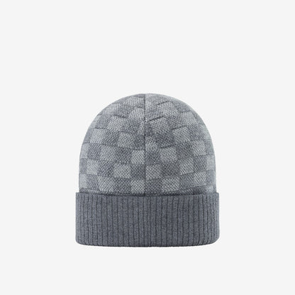 Bonnet et Écharpe Néo Petit Damier Gris