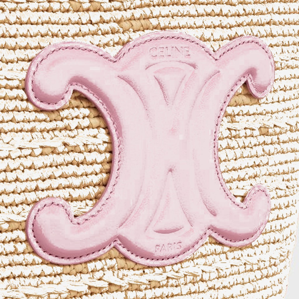 Céline - Classic Panier petit modèle Souple Raphia et veau Pink