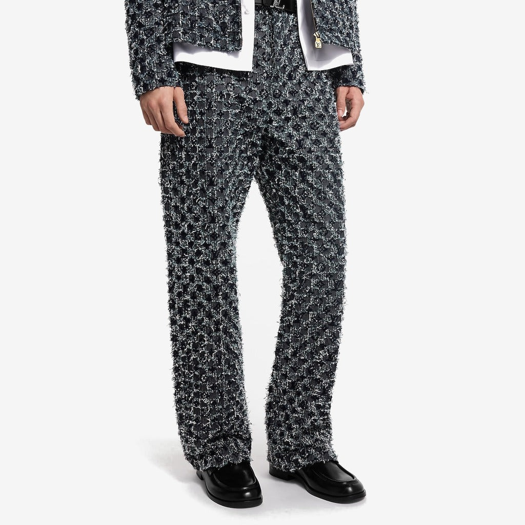 Pantalon droit à Monogram floqué en denim