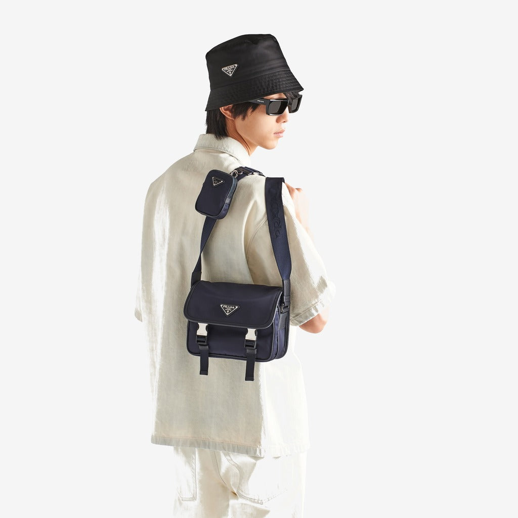 Sac porté épaule en Re-Nylon et cuir Saffiano - #5