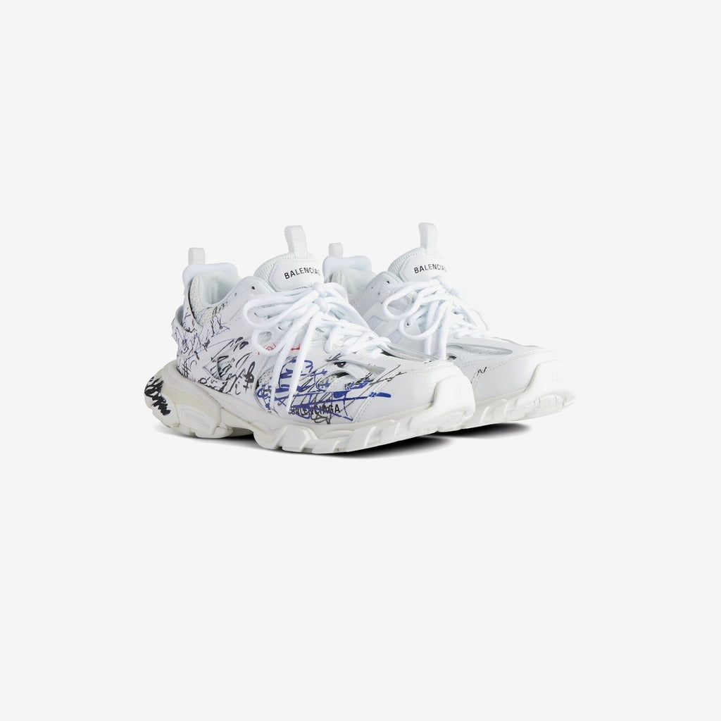 SNEAKER TRACK AUTOGRAPHE EN BLANC/NOIR/BLEU/ROUGE