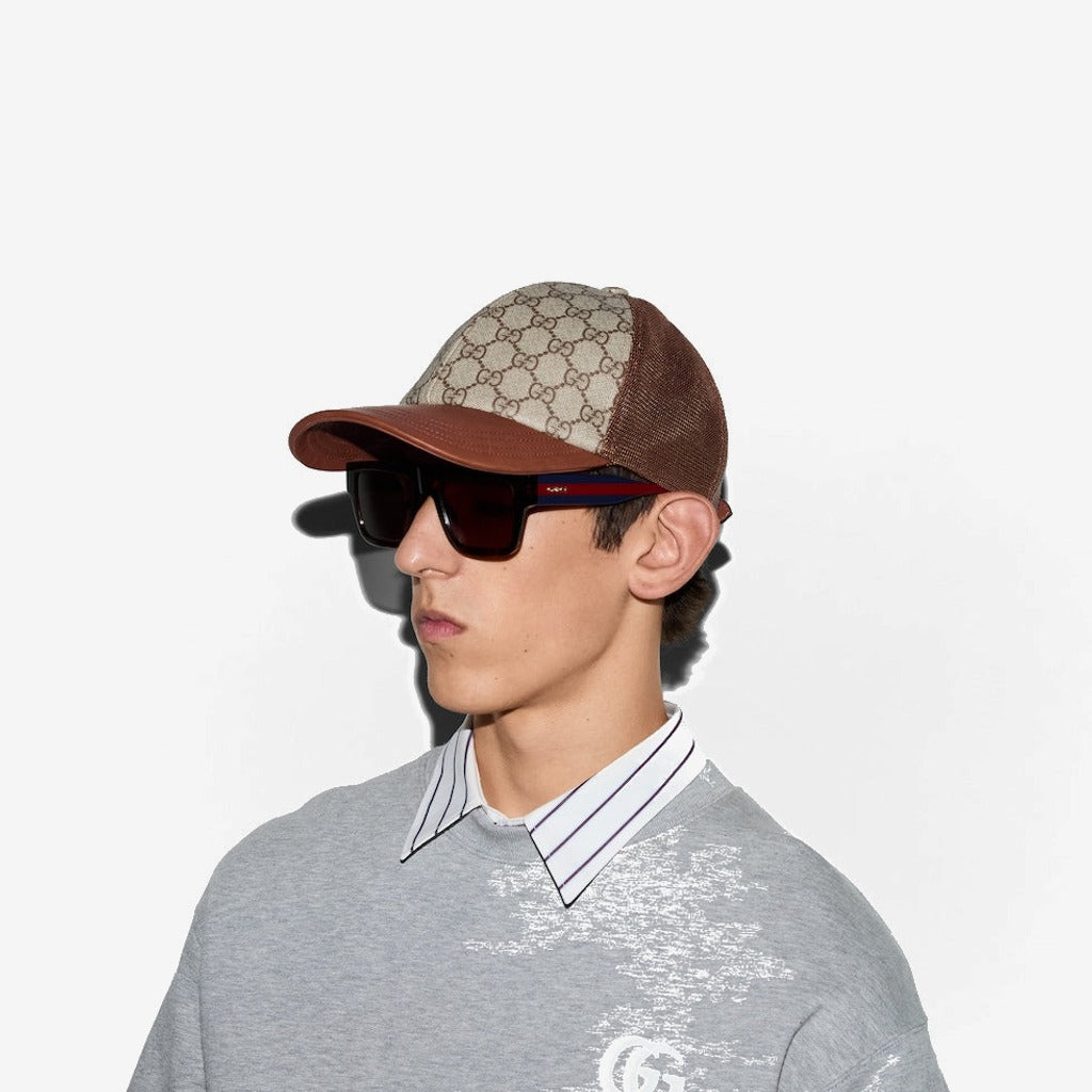 CASQUETTE EN TOILE GG MONOGRAM maron