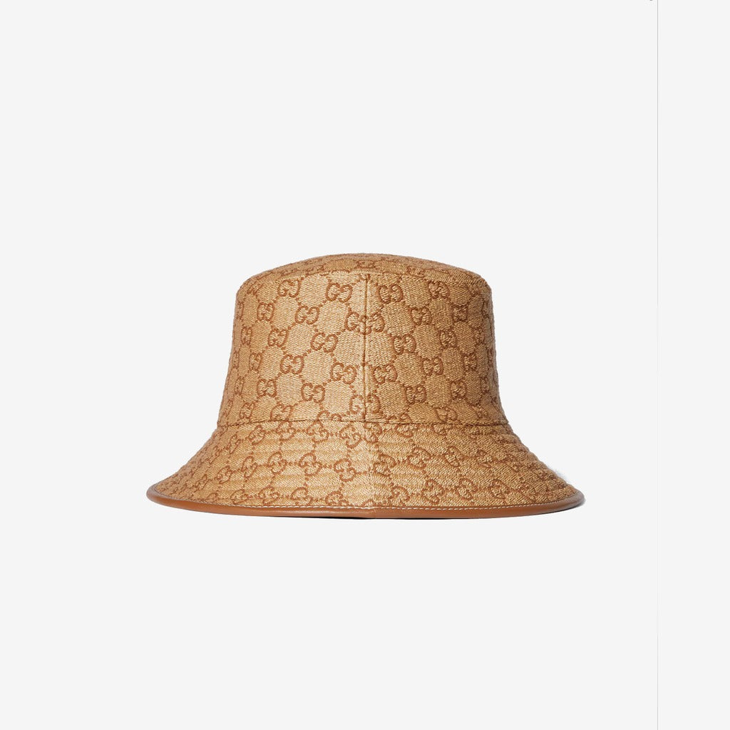 Chapeau seau en paille GG