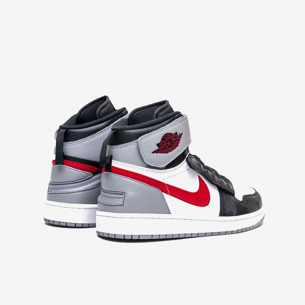 Jordan 1 High FlyEase Black Particle Grey Gym Red