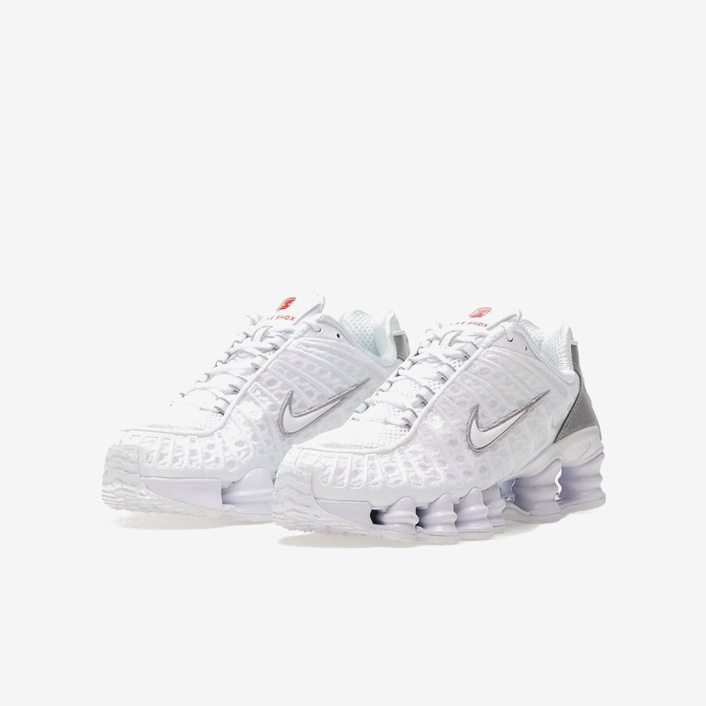 Nike Shox TL White Metallic Silver Max Orange (Women's)
