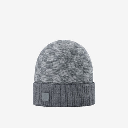Bonnet et Écharpe Néo Petit Damier Gris