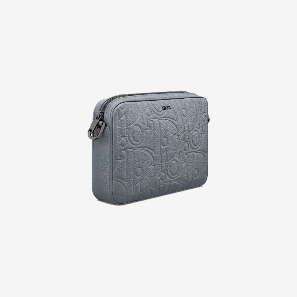 Triple Pouch Saddle Cuir Gris