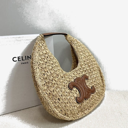 Céline - HOBO BAG IN Raffia and Calfskin