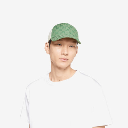 CASQUETTE EN TOILE ORIGINAL GG VERT BLANC
