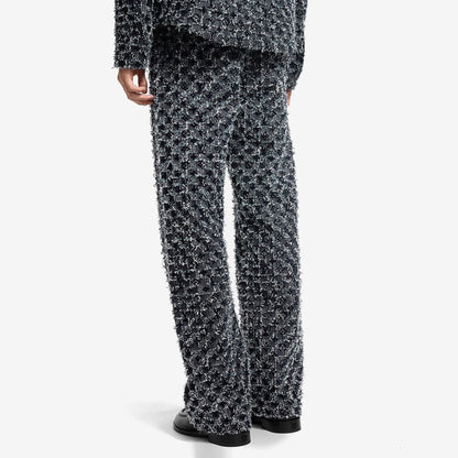 Pantalon droit à Monogram floqué en denim