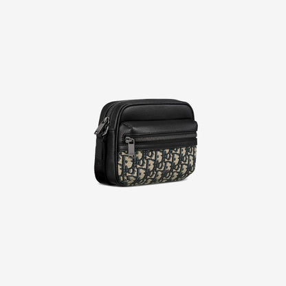 Mini sac Messenger zippé Rider 2.0 Noir et Beige