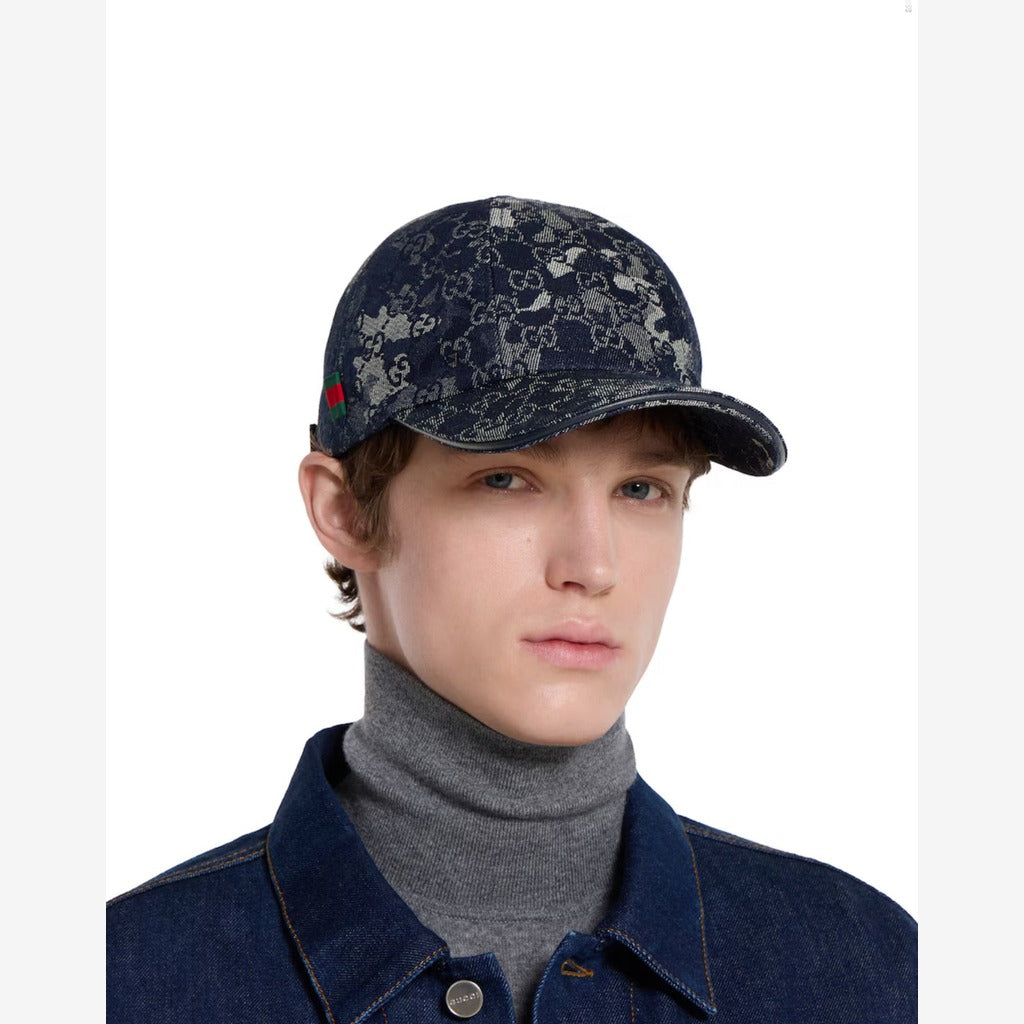 Casquette en denim GG avec détail bande Web