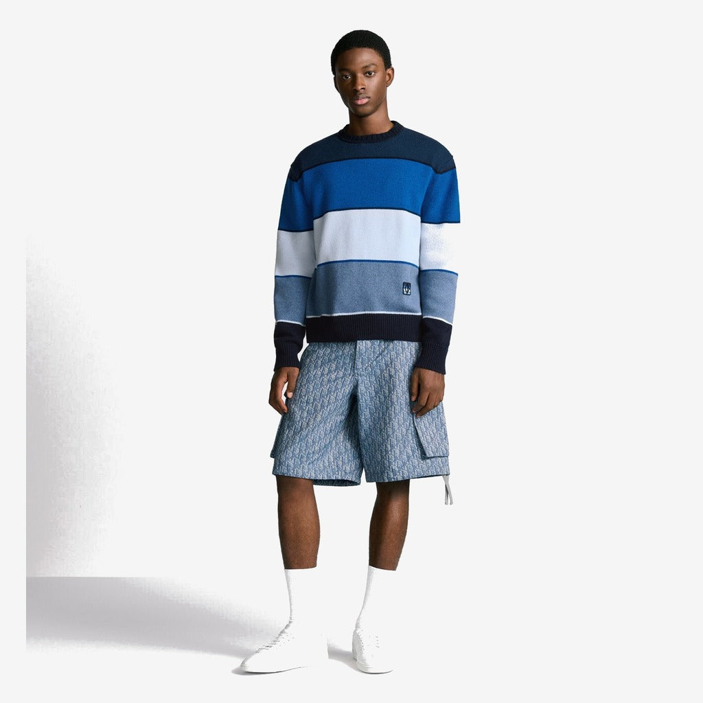 Bermuda cargo Dior Oblique Twill de coton mélangé bleu