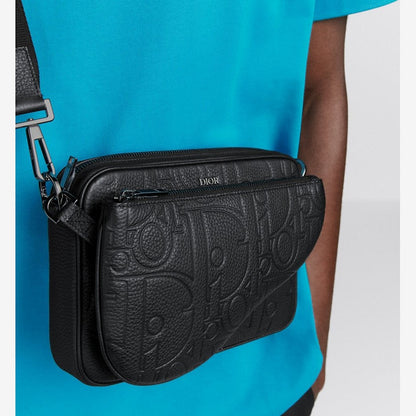 Triple Pouch Saddle Cuir