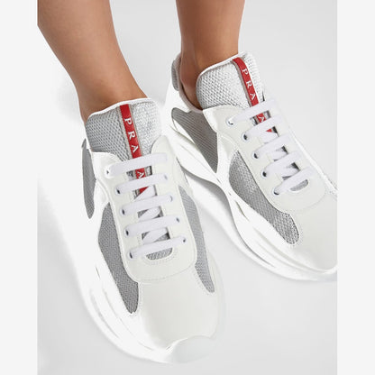 Baskets Prada America’s Cup en tissu Bike blanc