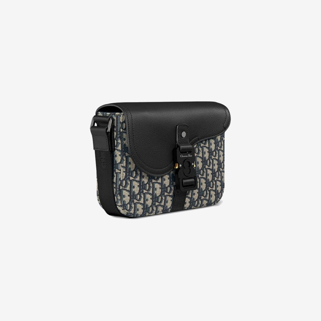 Sac Messenger à rabat Saddle Small Noir et Beige