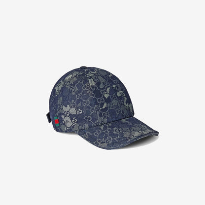 Casquette en denim GG avec détail bande Web
