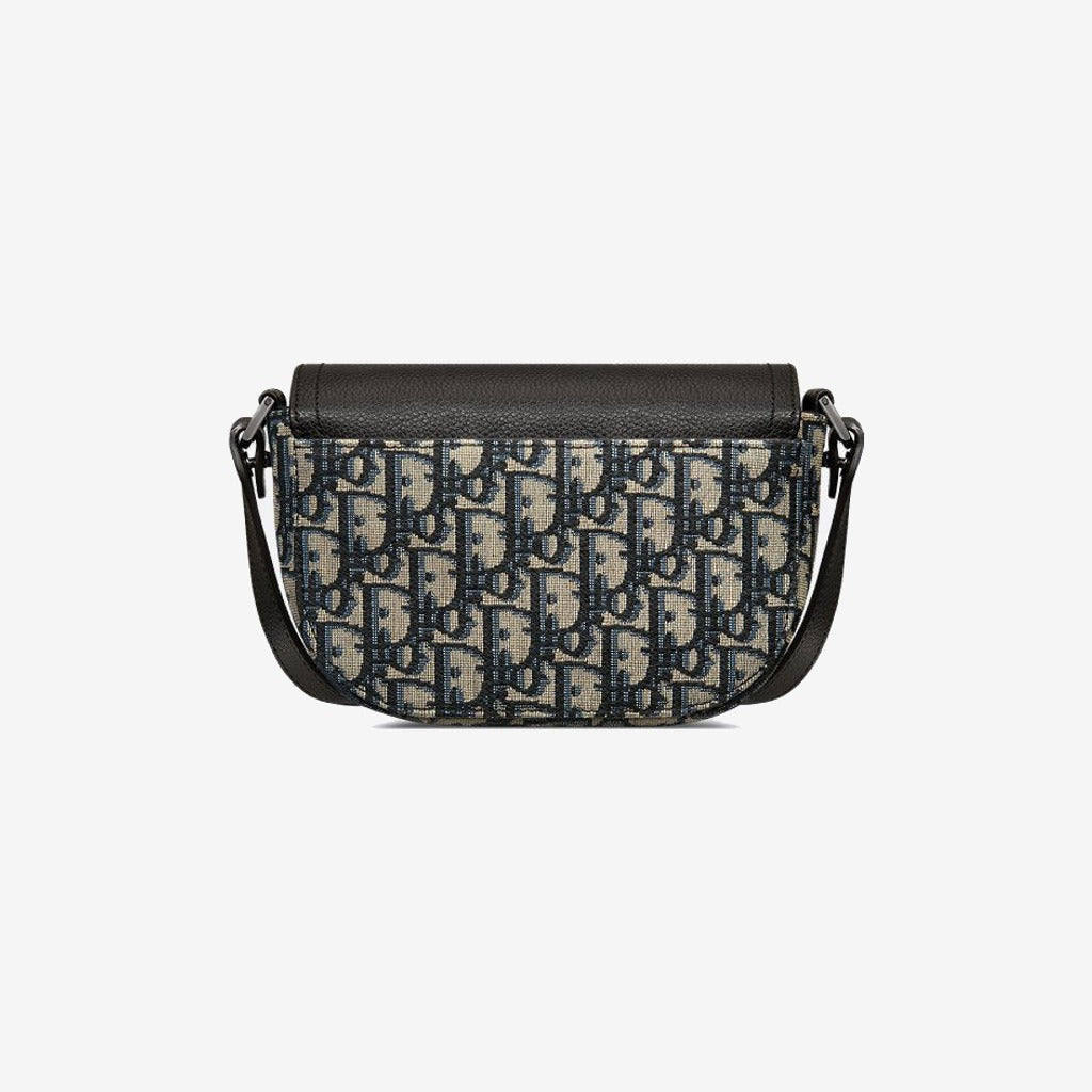 Mini sac Messenger à rabat Saddle Noir et Beige