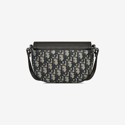 Mini sac Messenger à rabat Saddle Noir et Beige