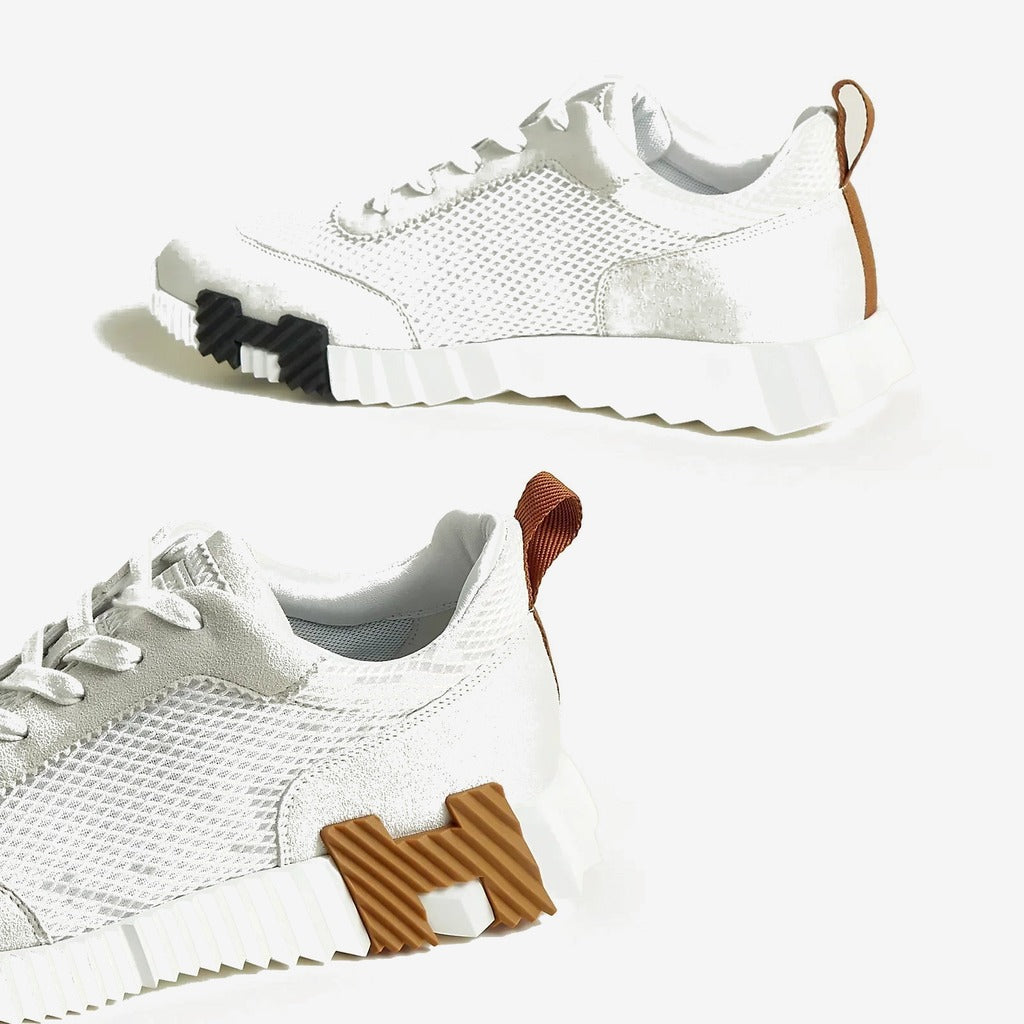 Hermès Bouncing blanc/maron/noir