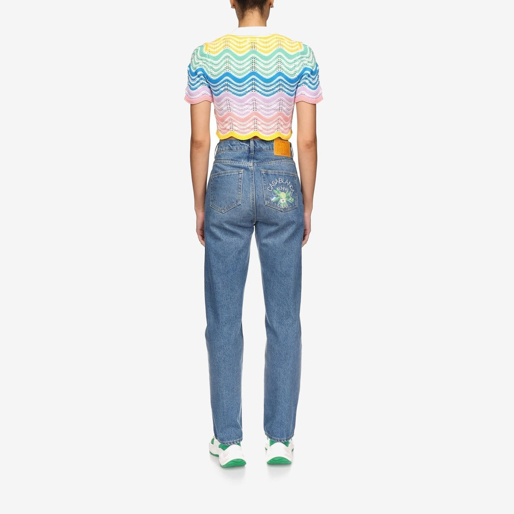 Gradient Wave Crochet Top