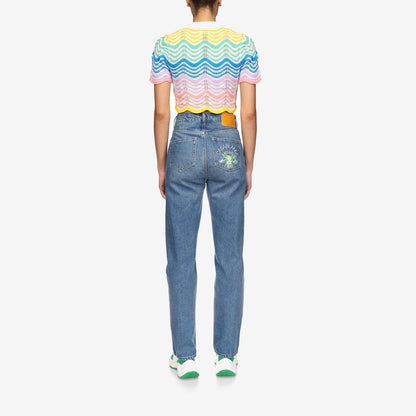 Gradient Wave Crochet Top