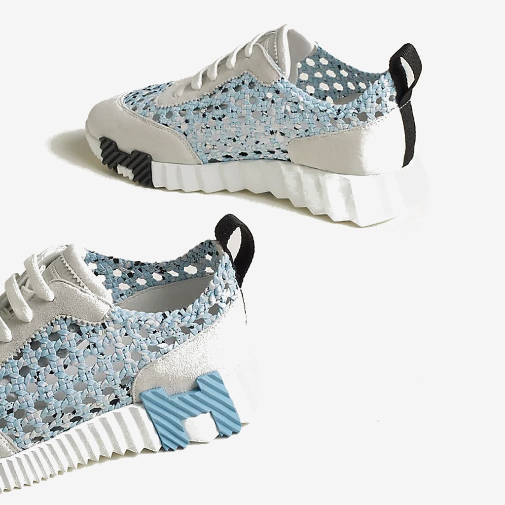 Sneakers Hermès bleu clair / blanc