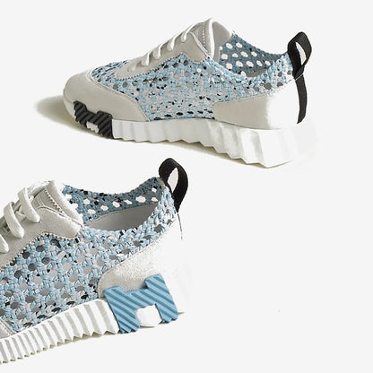 Sneakers Hermès bleu clair / blanc