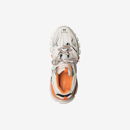 Sneaker Track blanche et orange
