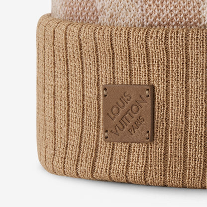 Bonnet et Écharpe Néo Petit Damier Beige