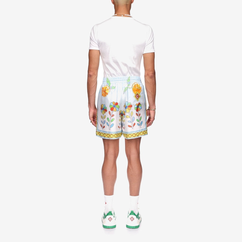 Yoruba Flowers Silk Shorts