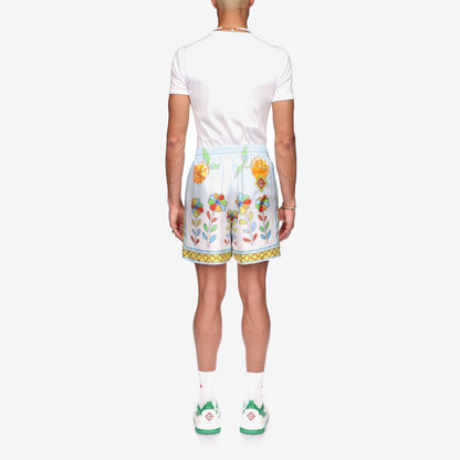 Yoruba Flowers Silk Shorts