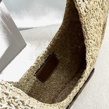 Céline - HOBO BAG IN Raffia and Calfskin