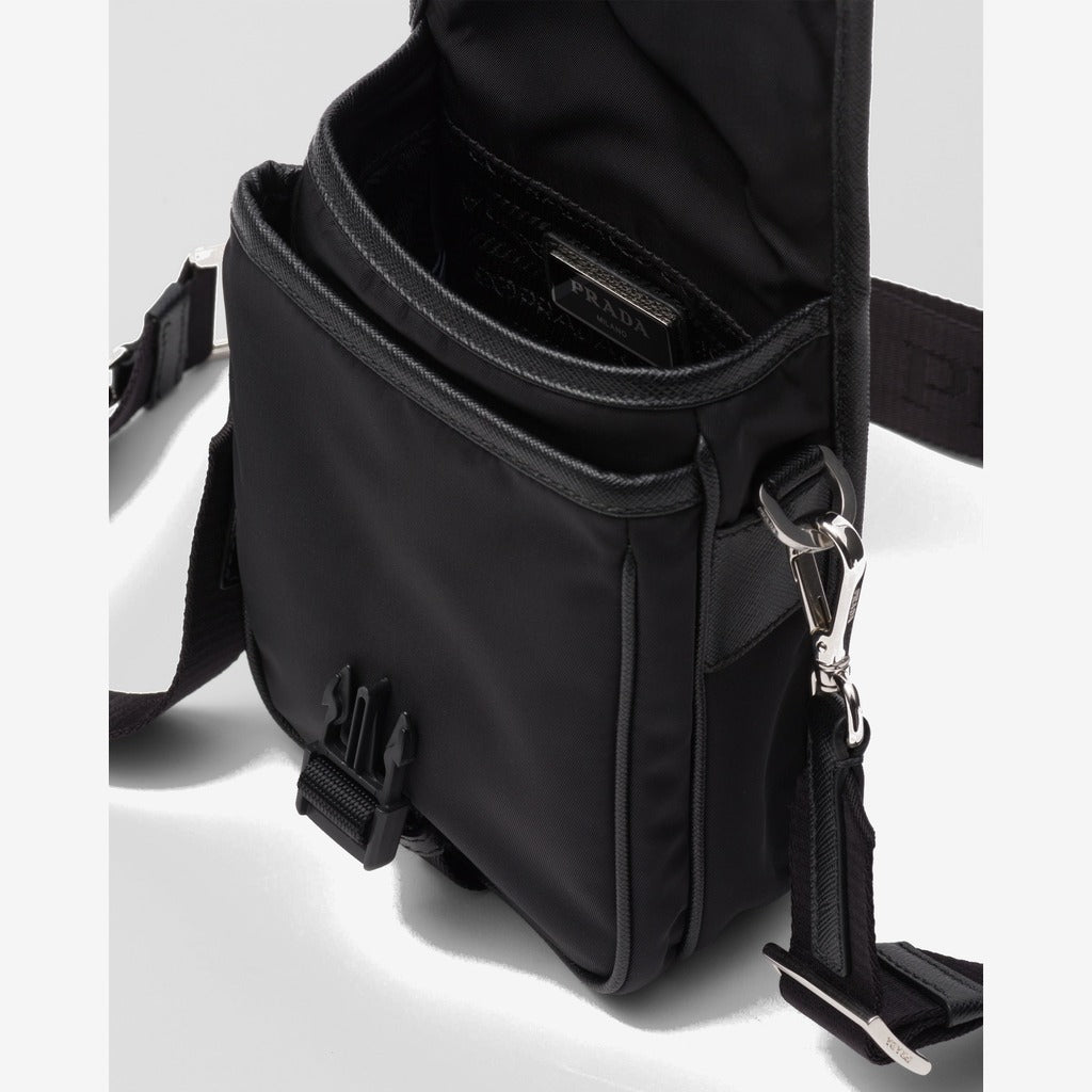 Sac porté épaule en Re-Nylon et cuir Saffiano - #6